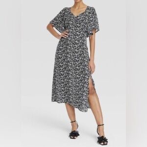 A New Day Black and Cream Floral Maxi Dress